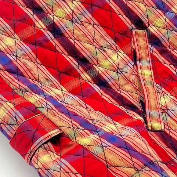 Vintage Womens Quilted Plaid Button-Up Vest  Cottagecore - Picture 8 of 13